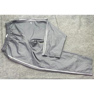 Adidas Track Pants Gray White Side Stripe Windbreaker Men XL Ankle Zip 31" Lined